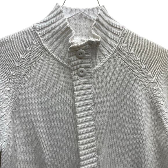 Croft & Barrow All Cotton White Full Zip Cardigan Size PM - Picture 2 of 10